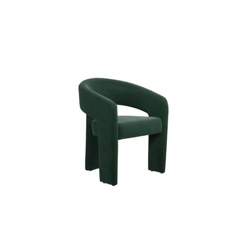 Aurela Forest Green Velvet Curved Accent Dining Chair - 25LD