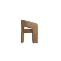 Aurela Mole Tan Velvet Curved Accent Dining Chair - 25LD
