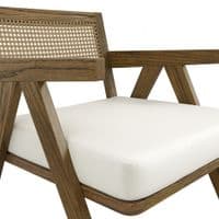Aurezona Ecru Weaved Smoked Accent Chair - 25LD