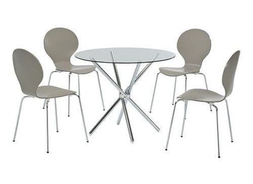 Autun Glass And Chrome Dining Table 17LD347