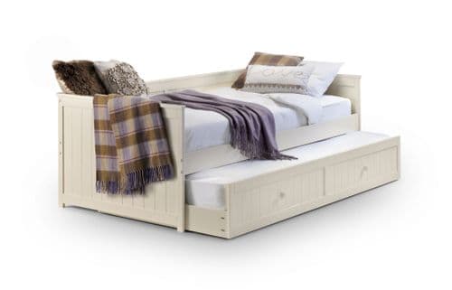 Aversa White Satin Daybed & Underbed Trundle JB247