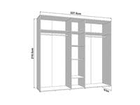 Avignon Slatted Artisan Oak Effect And Black 5 Door 227cm Wardrobe - 11014873 S/O