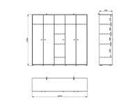 Avignon Slatted Artisan Oak Effect And Black 5 Door 227cm Wardrobe - 11014873 S/O
