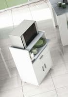 Ayden White and Grey Kitchen Trolley With Wheels - SALE at FurnitureFactor