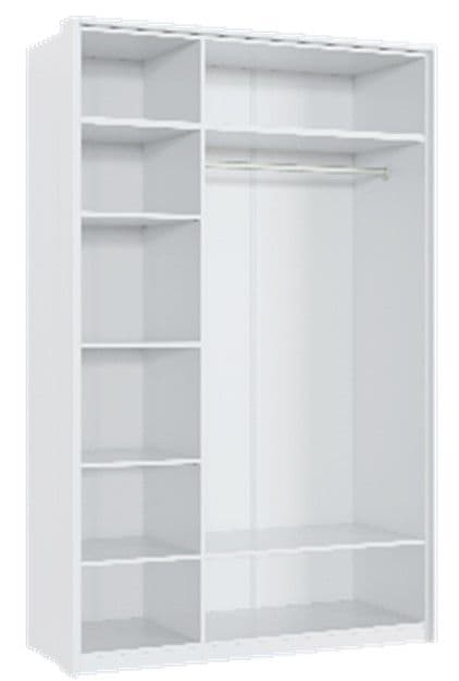 Balmain 3 Door White High Gloss Mirrored Wardrobe P4RXPL03