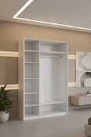Balmain 3 Door White High Gloss Mirrored Wardrobe P4RXPL03