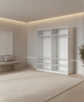 Balmain 4 Door White High Gloss Mirrored Wardrobe P4RXPL04