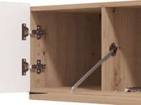 Balos Slatted Artisan Oak Effect And Black Entertaiment Unit Wall TV Cabinet - 11013505 S/O