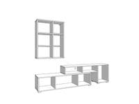 Balos Slatted Artisan Oak Effect And Black Entertaiment Unit Wall TV Cabinet - 11013505 S/O