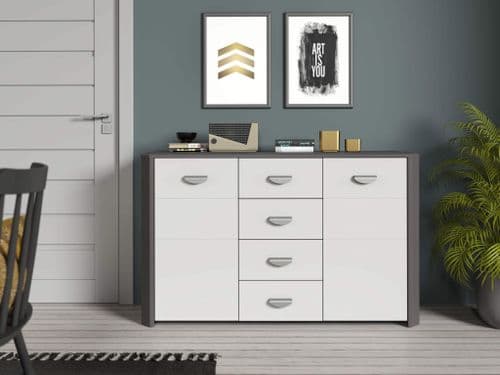 Basel Grey & White Sideboard Storage Unit - HEYK231-C230