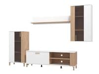 Bastia Artisan Oak Effect And White Entertaiment Media Center Wall TV Cabinet - 11013735 S/O