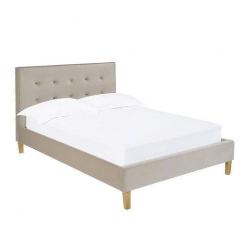 Beaucaire Beige Fabric Double Bed 19LD154