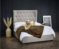 Belfort Cappuccino Fabric Double Ottoman Bed 22LD182