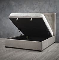 Belfort Cappuccino Fabric Double Ottoman Bed 22LD182