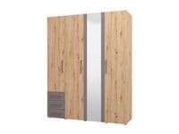 Belgrade Artisan Oak Effect And Grey 4 Door 3 Drawer Wardrobe - 11012156