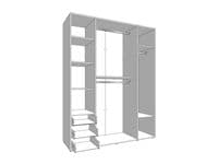 Belgrade Artisan Oak Effect And Grey 4 Door 3 Drawer Wardrobe - 11012156