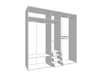 Belgrade Oak Effect And Grey 5 Door 3 Drawer Wardrobe 224cm - 11012287