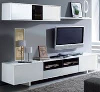 Large White TV and Media Unit | Furniture Factor UK
