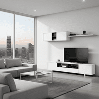 Large White TV and Media Unit | Furniture Factor UK
