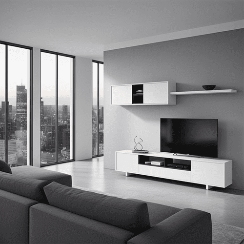 Belus White Gloss TV Cabinet With Wall Unit
