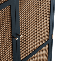 Benjamin Blue And Rattan Effect 2 Door Wardrobe - LD