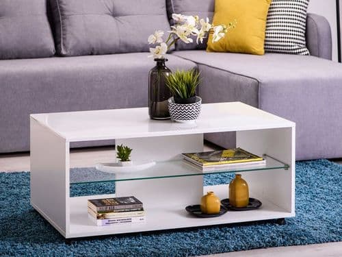 Bert White High Gloss Coffee Table - 11008601 S/O