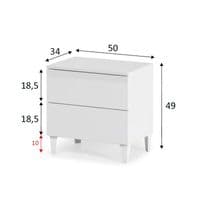 Boise White 2 Drawer Bedside Table  007832BO