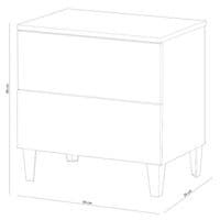 Boise White 2 Drawer Bedside Table  007832BO