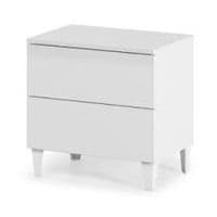 Boise White 2 Drawer Bedside Table  007832BO
