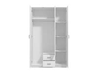 Bonn White 3 Door 2 Drawer Triple  120cm Wardrobe with Mirror
