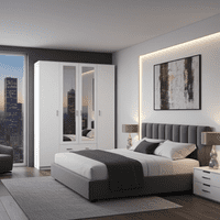 Bonn White 4 Door 2 Drawer Large Wardrobe with Mirrors