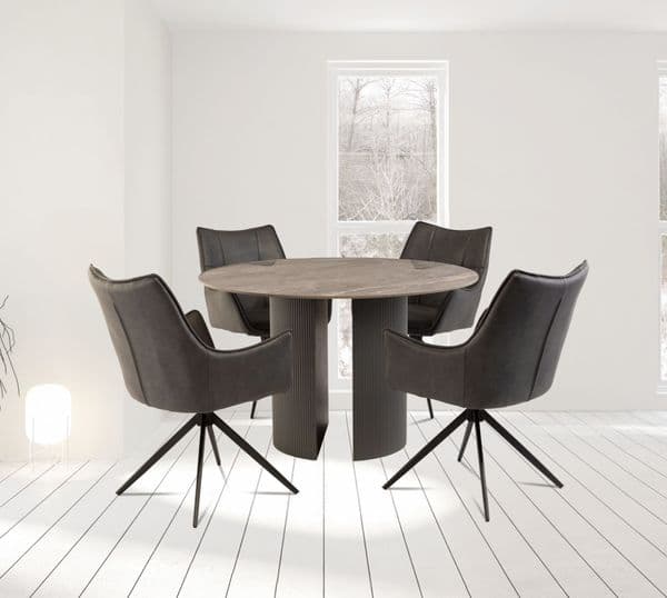 Boss 120cm Greystone Round Dining Table - WF-BOSS01