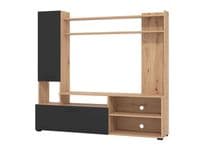 Braga Artisan Oak Effect And Black Entertaiment Unit Wall TV Cabinet - 11011452 RZ