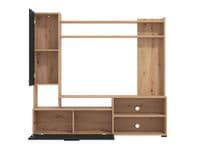 Braga Artisan Oak Effect And Black Entertaiment Unit Wall TV Cabinet - 11011452 RZ