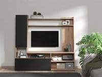 Braga Artisan Oak Effect And Black Entertaiment Unit Wall TV Cabinet - 11011452 RZ