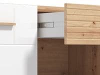 Bretagna Slatted Artisan Oak Effect And White Gloss 2 Door TV Unit Cabinet - 11012053 S/O