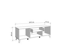 Bretagna Slatted Artisan Oak Effect And White Gloss 2 Door TV Unit Cabinet - 11012053 S/O