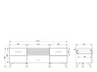 Bretagna Slatted Artisan Oak Effect And White Gloss 2 Door TV Unit Cabinet - 11012053 S/O
