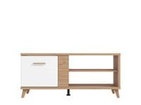Bretagna Slatted Artisan Oak Effect And White Gloss Coffee Table  - 11012259 S/O