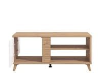 Bretagna Slatted Artisan Oak Effect And White Gloss Coffee Table  - 11012259 S/O