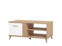Bretagna Slatted Artisan Oak Effect And White Gloss Coffee Table  - 11012259 S/O
