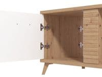 Bretagna Slatted Artisan Oak Effect And White Gloss Coffee Table  - 11012259 S/O