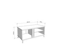 Bretagna Slatted Artisan Oak Effect And White Gloss Coffee Table  - 11012259 S/O