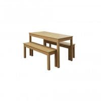 Briancon Oak Effect Dining Set With Bench Seats 19LD618