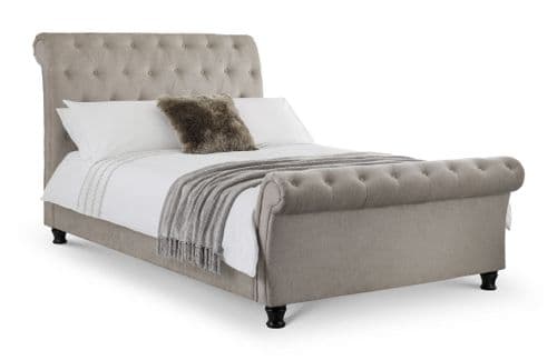 Brindisi Majestic Mink Chenille Deep Button Scroll Double Bed JB439