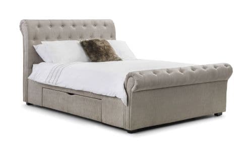 Brindisi Soft Touch Mink Chenille Storage King Size Bed with 2 Drawers JB438