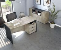 Bronte Grey Oak Office Desk with Drawers -  Online Outlet
