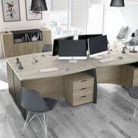 Bronte Grey Oak Office Desk with Drawers -  Online Outlet