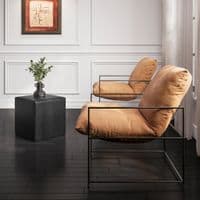 Brovian Tobacco Fabric Lounge Chair - 25LD