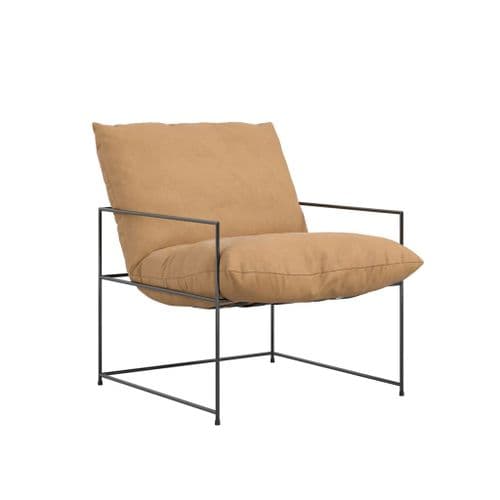 Brovian Tobacco Fabric Lounge Chair - 25LD